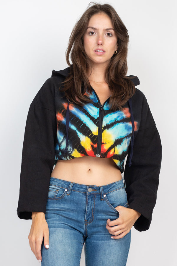 Cropped tie best sale dye hoodie