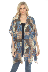 Mushroom Quilt Print Poncho