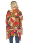 Mushroom Quilt Print Poncho