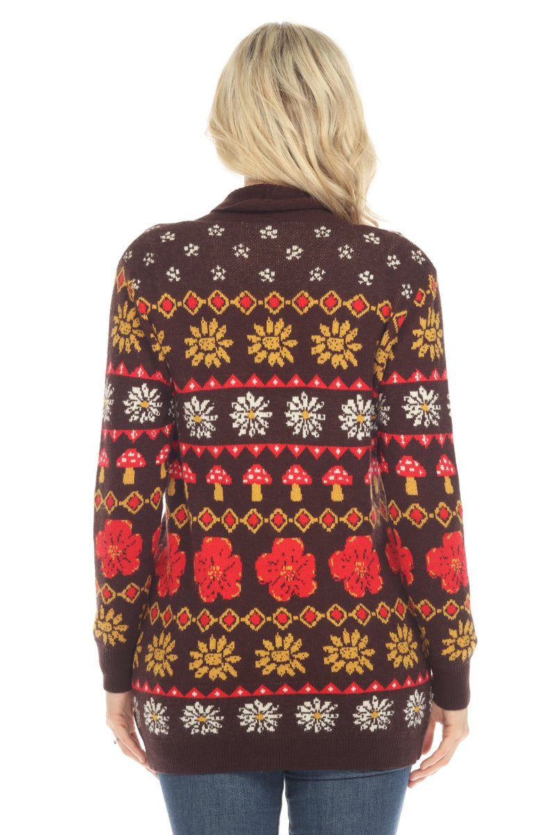 Fair Isle Mushroom Cardigan