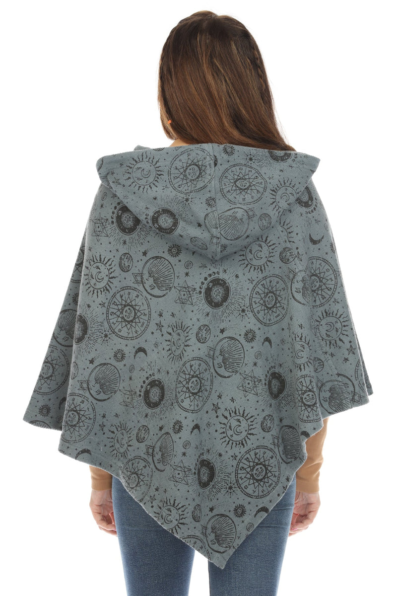 Celestial Cotton Hoddie Poncho