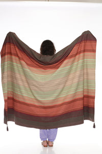 Sediment Striped Cotton Blanket