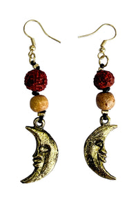 Man in D Moon Beaded Dangle Earrings