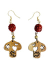 Carved Mushroom Dangle Earrings