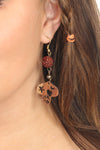 Carved Mushroom Dangle Earrings