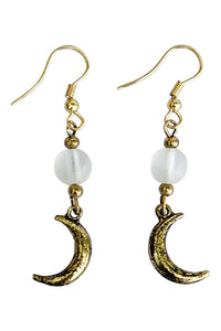 Clear Moon Dangle Earrings