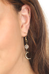 Clear Moon Dangle Earrings