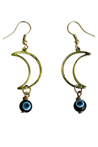 Third Eye Moon Dangle Earrings