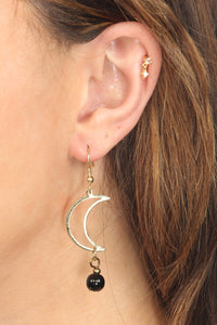 Third Eye Moon Dangle Earrings