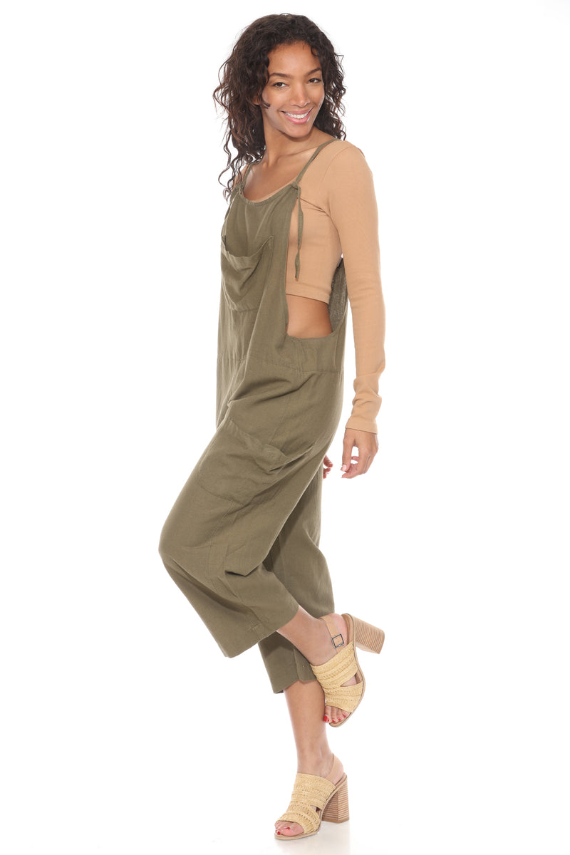 Easy Slouchy Blended Viscose, Hemp and Cotton Overalls