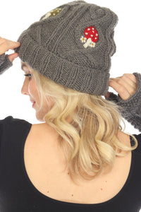 Cable Knit Mushroom Beanie