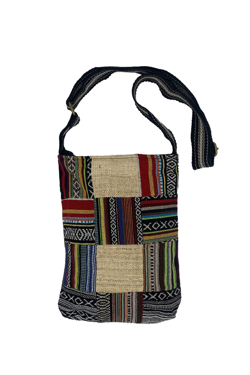 Hemp Patchwork Travel Crossbody Bag