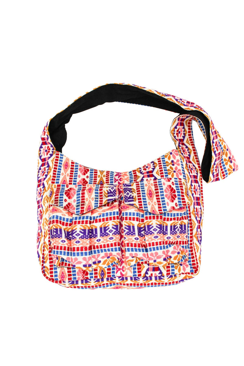 Jacquard Cargo Pocket Crossbody Tote