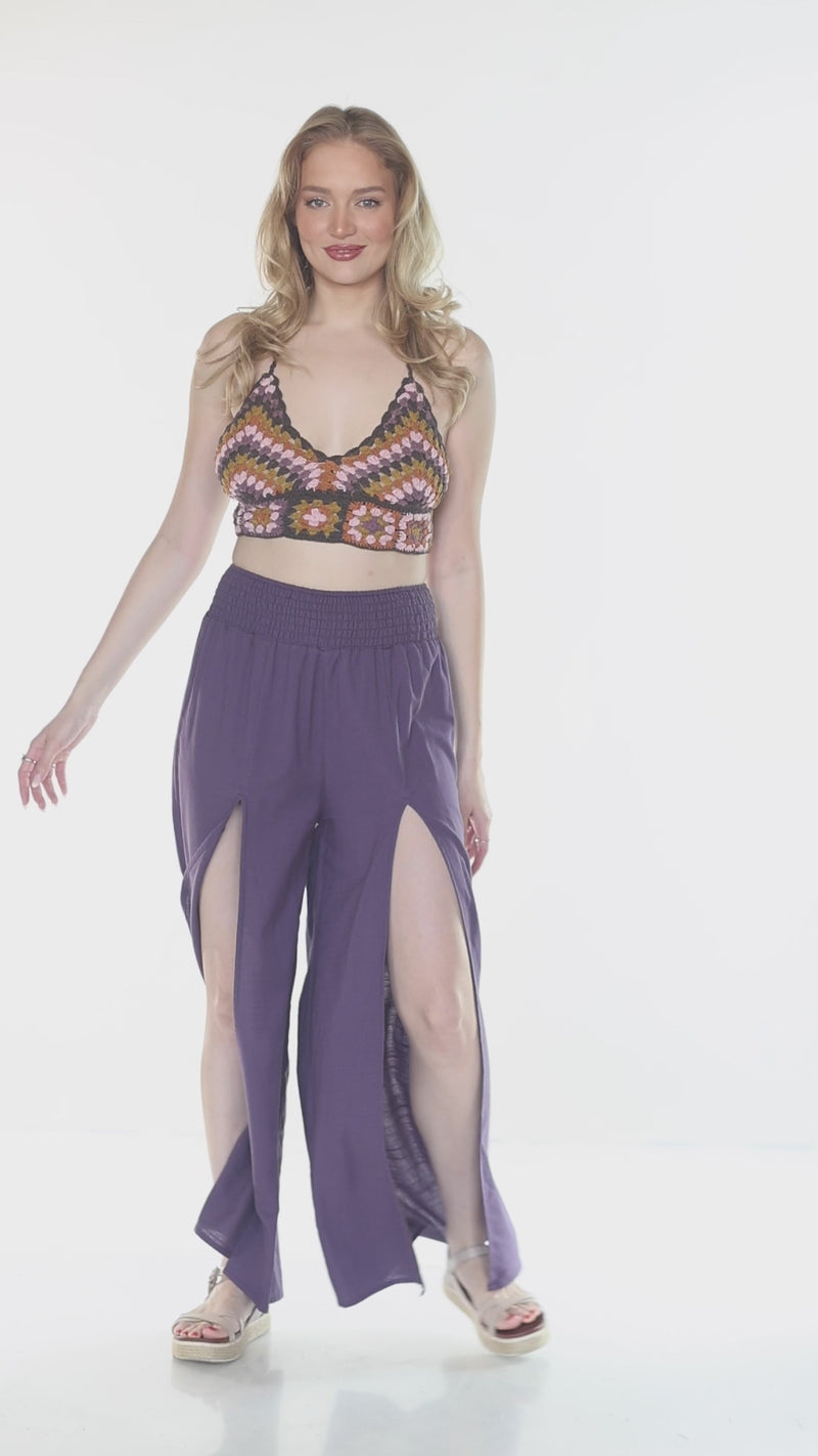 Homespun Split Harem Pants