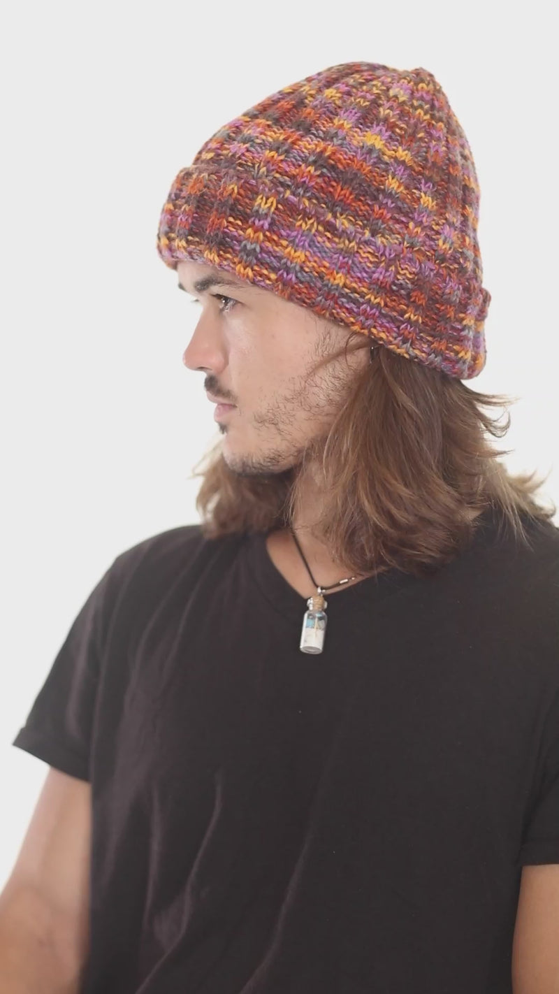 Tie Dye Rib Knit Beanie