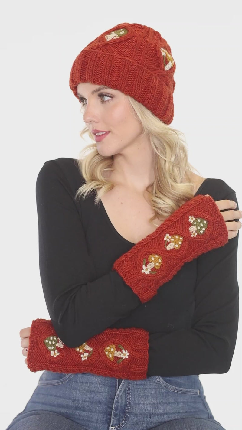 Cable Knit Mushroom Beanie