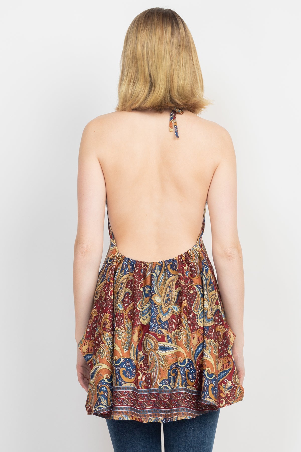 Backless halter online top