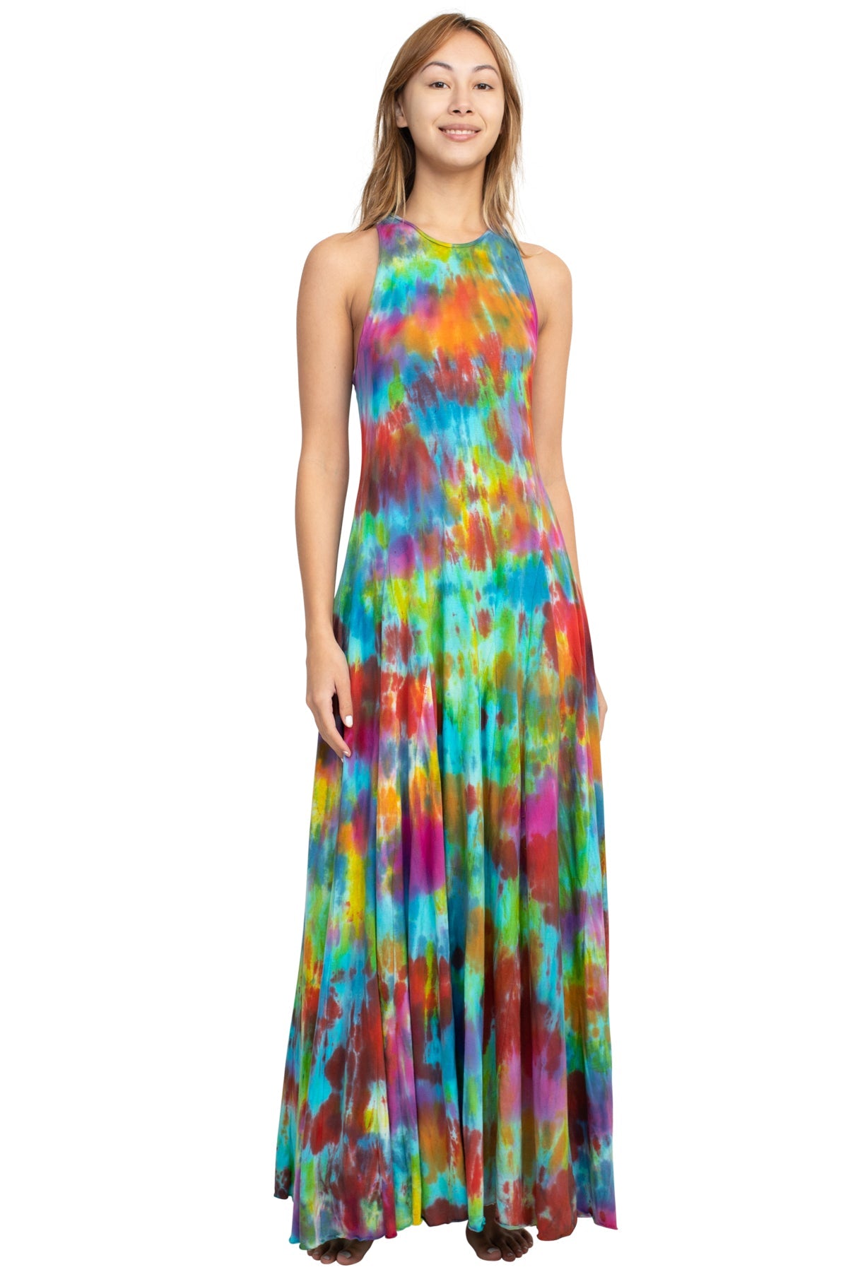 Rainbow Tie Dye Maxi Dress