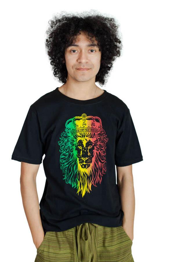 Men s Rasta Lion Reggae Cotton Tee Shirt