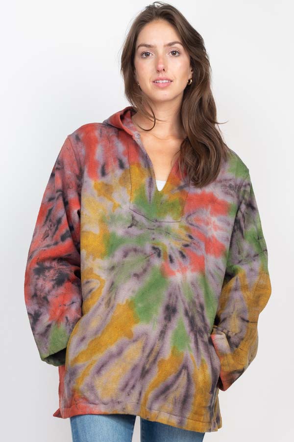 Rasta Tie Dye Baja Hoodie Lakhay Retail