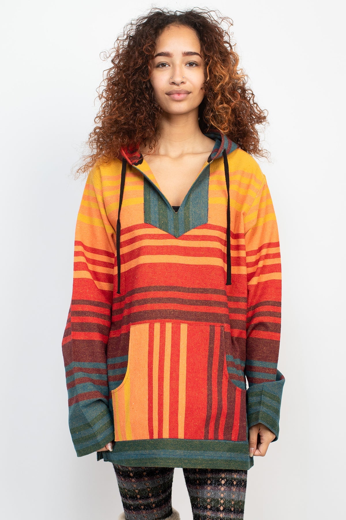 Ombre Striped Unisex Baja Hoodie Lakhay Retail