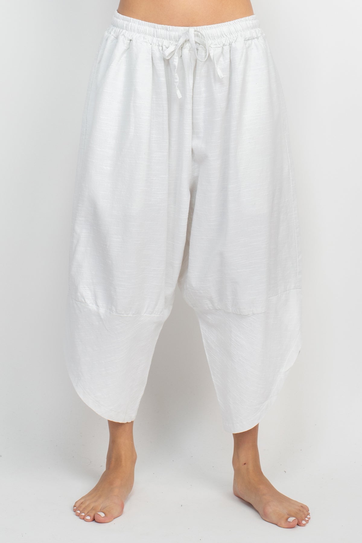 White Cotton Harem Pants – Sage Moon