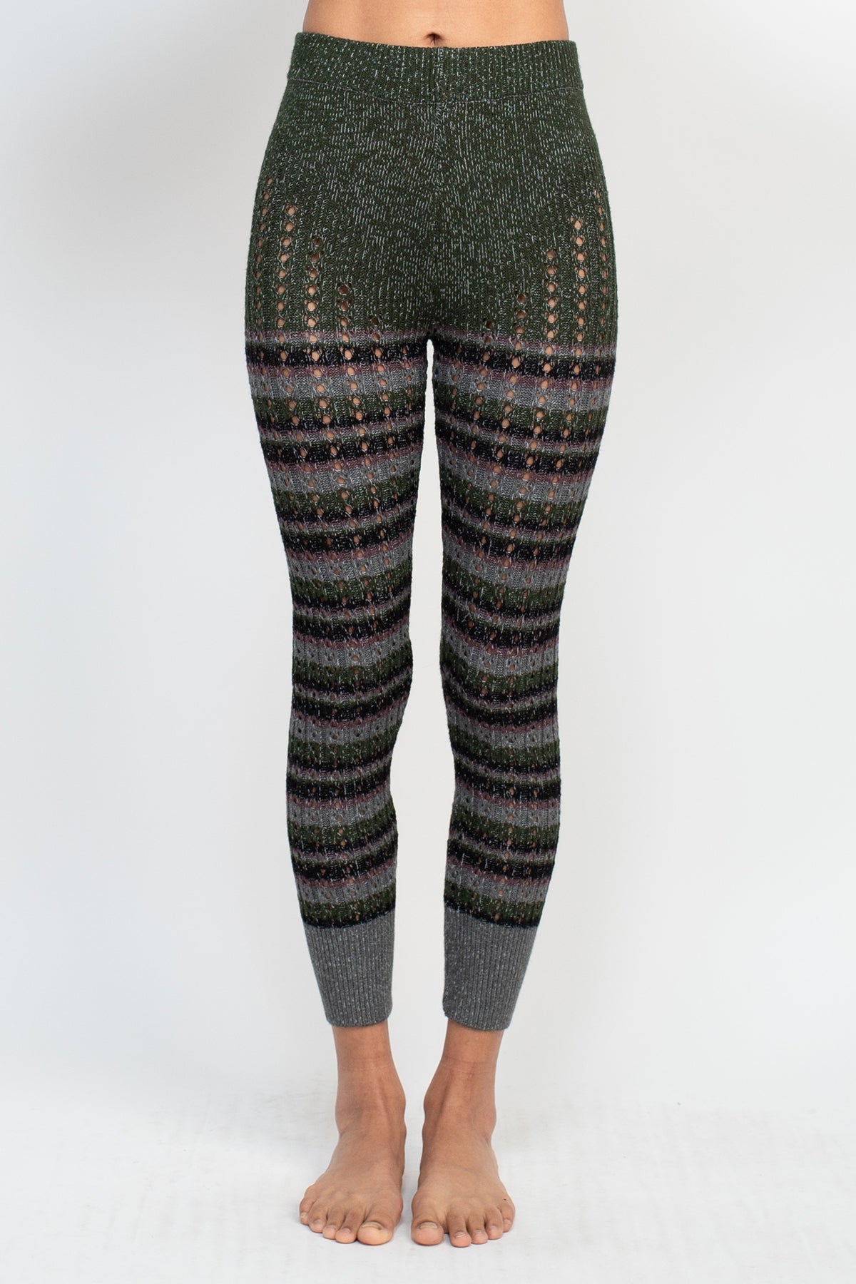 Gray knit leggings sale