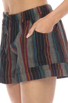 Stripe Tacked Cuffs Shorts