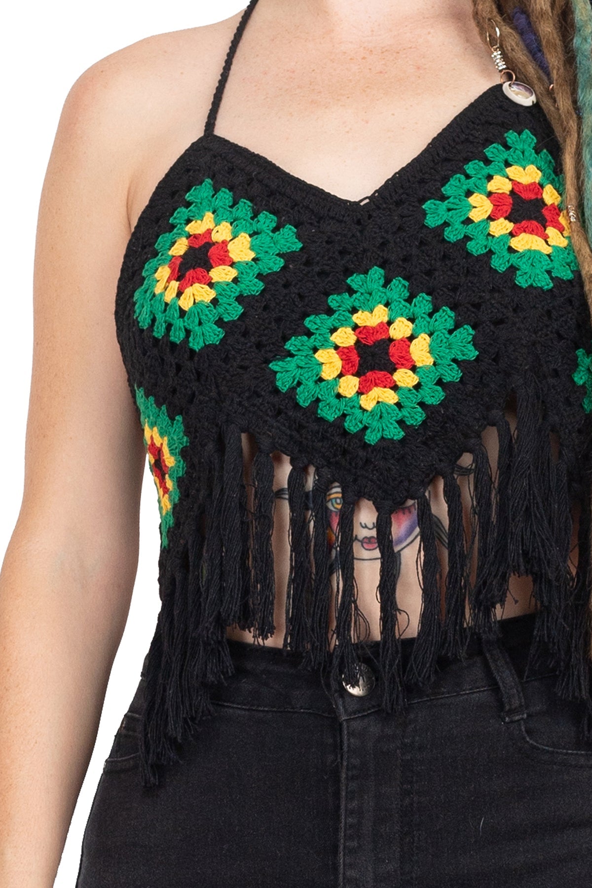 Rasta store crochet top