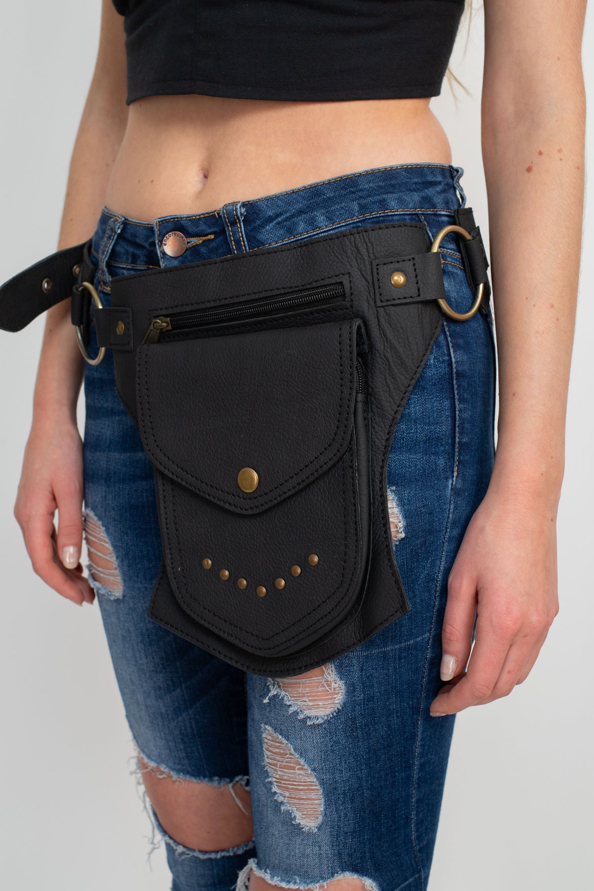 For Aleshia- Handmade black leather Utility/hip belt bag and outlets headspace dress!!