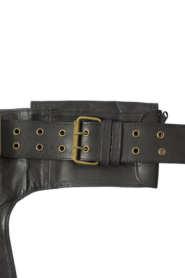 Black leather One Pocket Utility belt fanny pack – Lakhay-Retail