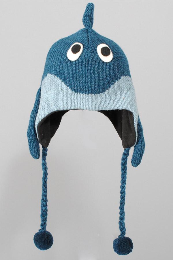 Silly Yogi Unisex Winter Woolen Animal Dolphin Hat Beanie-Blue-one
